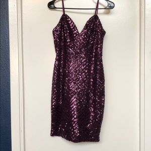 Purple Charlotte Russe Sequin Mini Dress